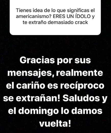 INSTAGRAM @AGUSTINMARCHESIN1 Mensaje de Marchesín