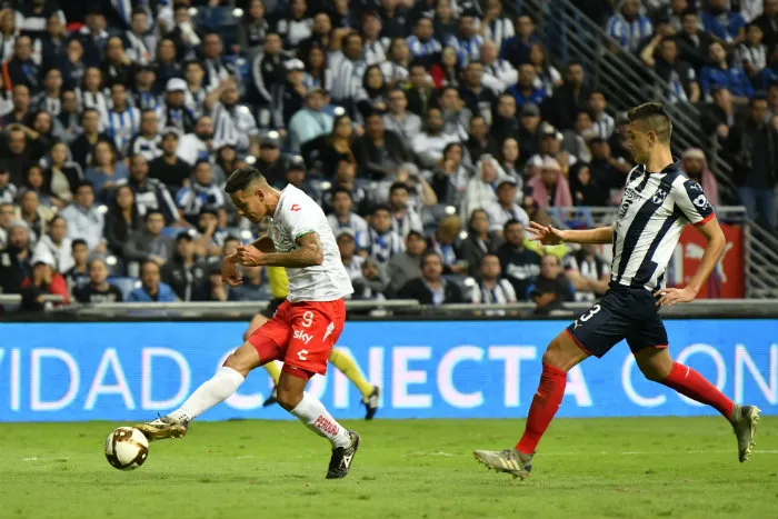 Quiroga, durante el partido ante Rayados