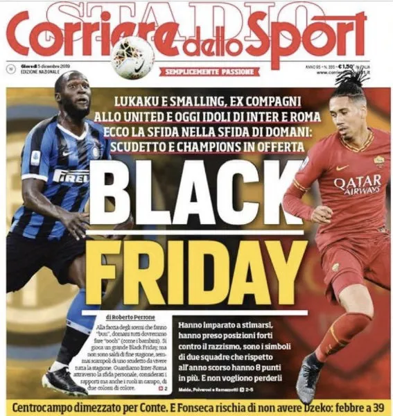 Corriere dello Sport Portada polémica de Corriere dello Sport