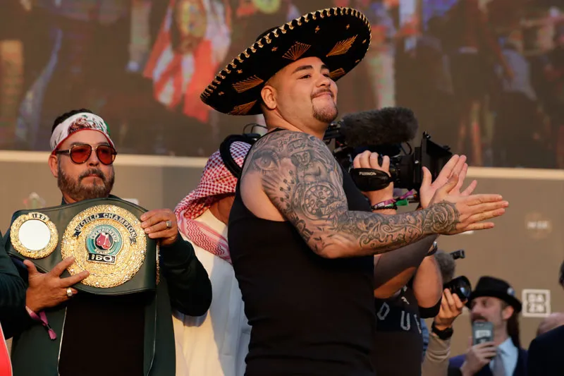 Andy Ruiz en la ceremonia de pesaje