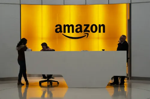 AP Un stand de Amazon durante un evento