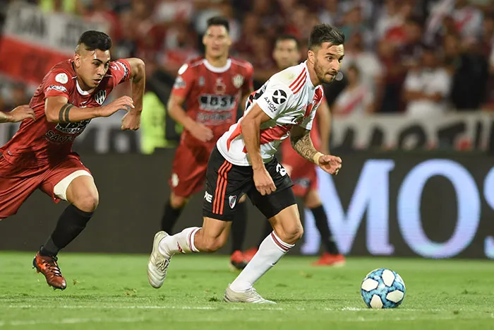 TWITTER @RIVERPLATE Scocco, en el partido contra Central Córdoba