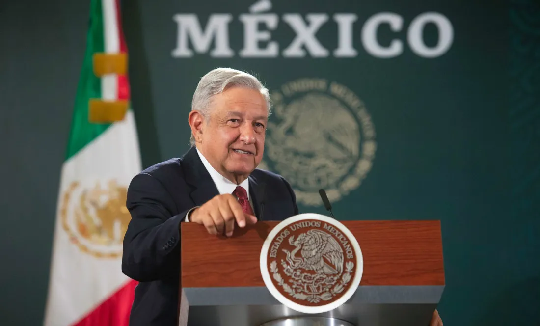 Andrés Manuel López Obrador durante anuncio de salario mínimo