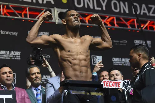 MEXSPORT Daniel Jacobs durante el pesaje antes de su pelea vs Canelo Álvarez
