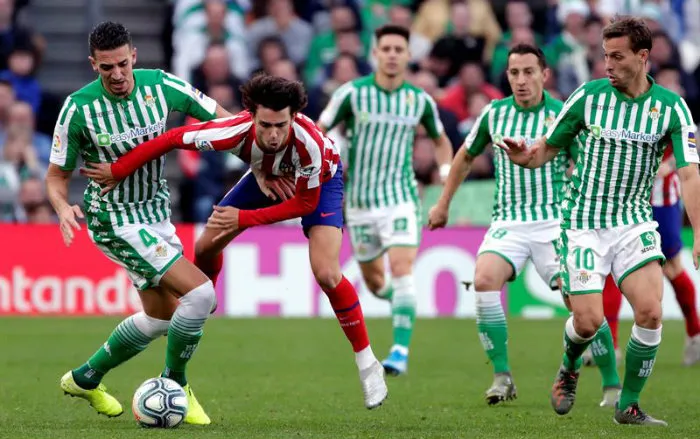 EFE Jugadores del Betis, durante el partido