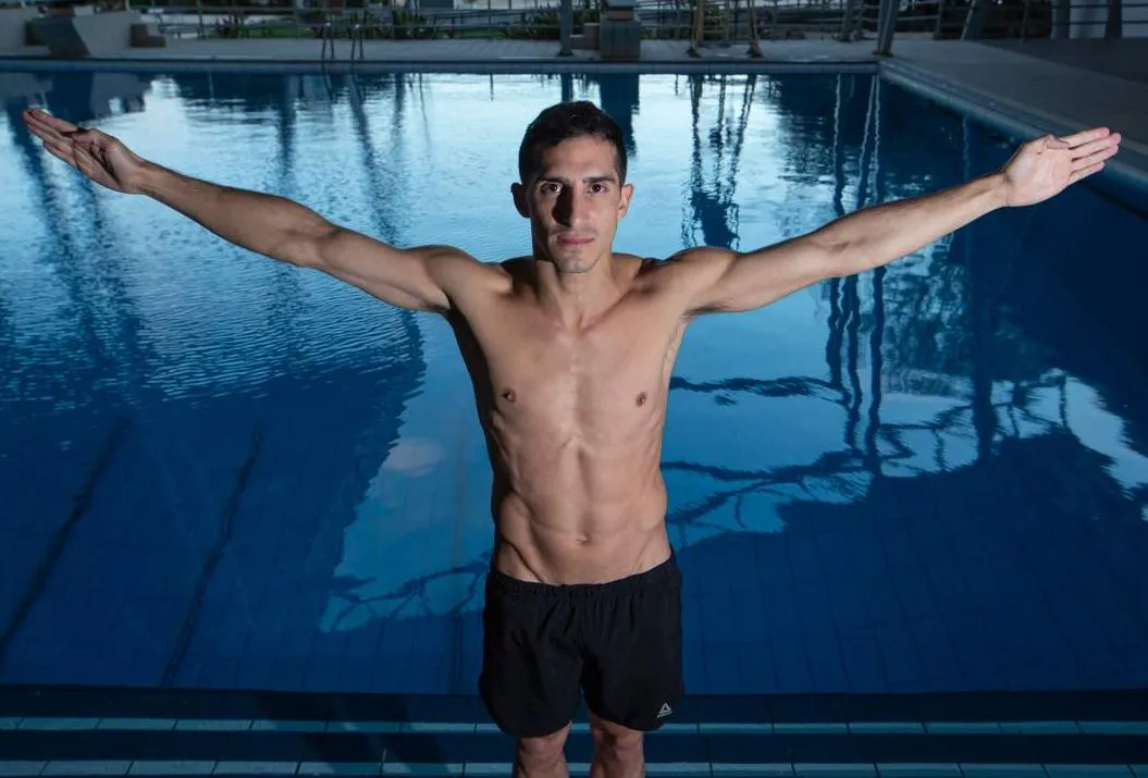 MIGUEL PONTÓN Rommel posa en el Centro Acuático