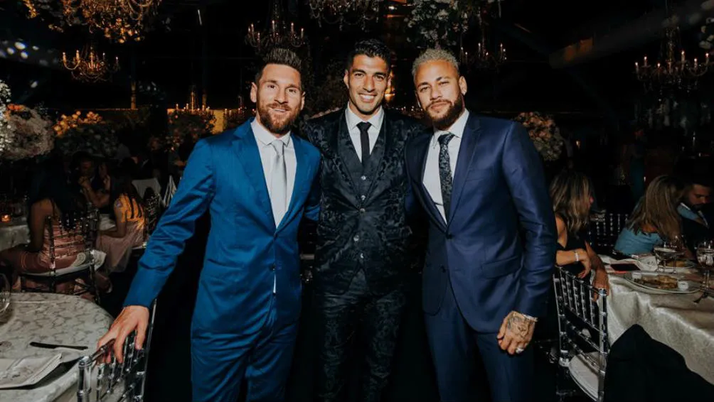 Messi, Suárez y Ney en la renovación de votos de Luis y su esposa Sofía