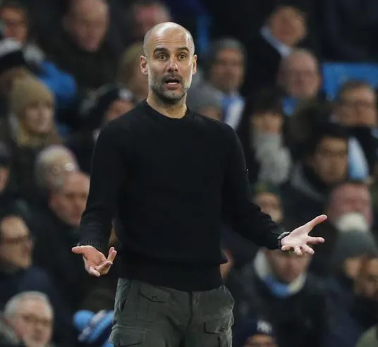 Guardiola en un juego del Man City