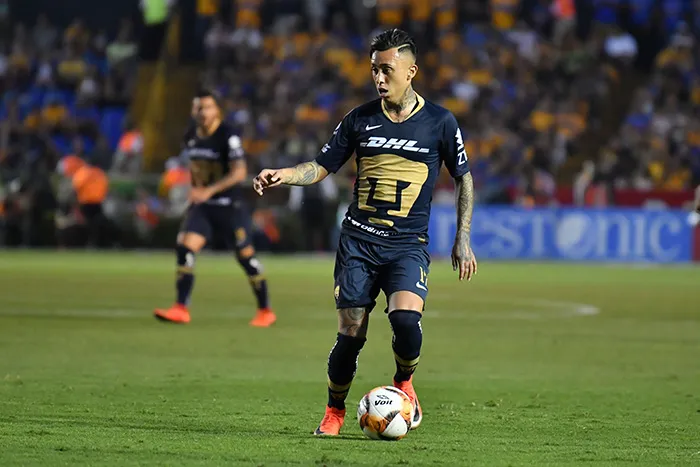 Rodríguez, en un partido de Pumas