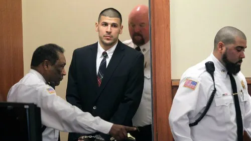 Aaron Hernandez durante su juicio