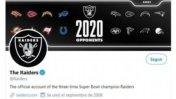Twitter de Raiders