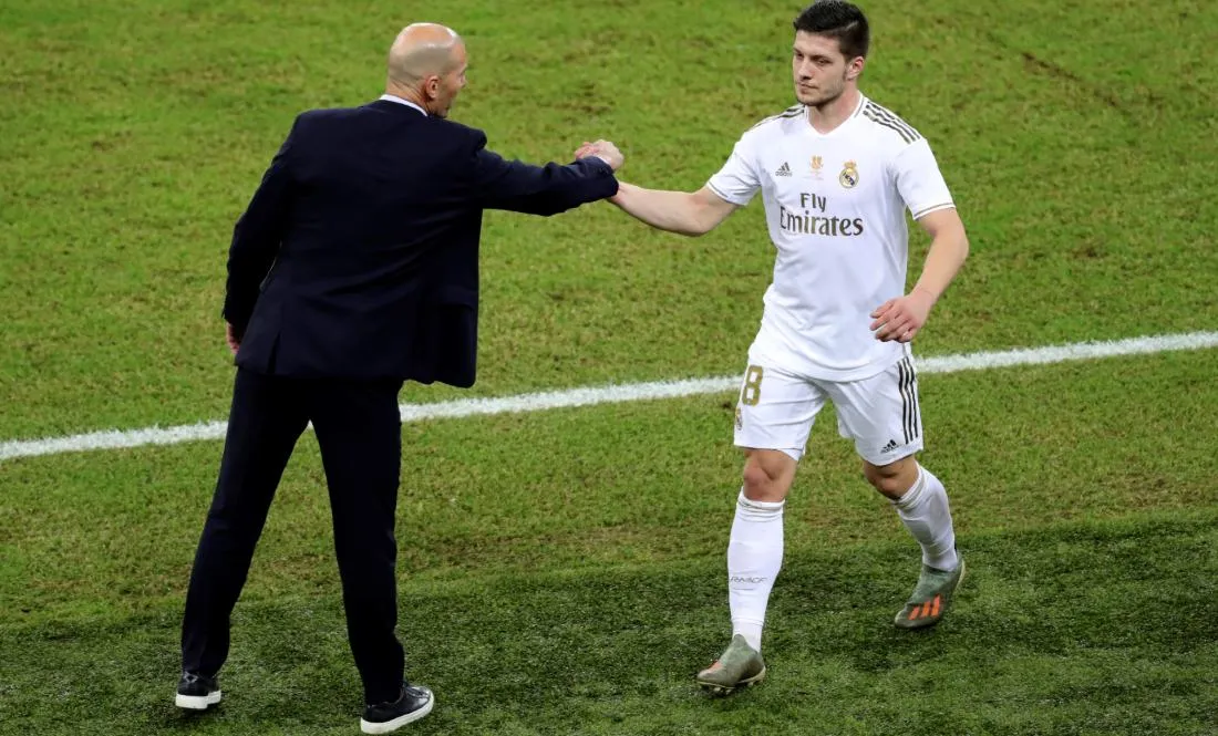 Zinedine Zidane con Luka Jovic