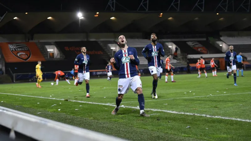 Pablo Sarabia en celebración de gol