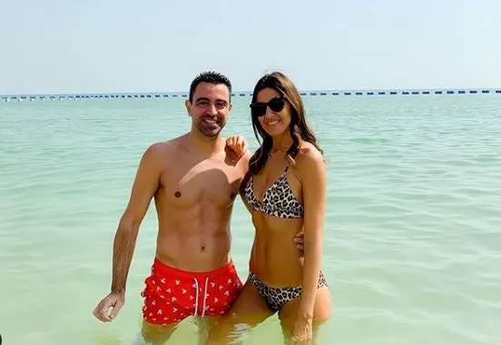 Xavi y su esposa Núria