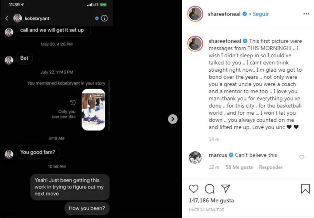 La conversación entre O'neal y Kobe