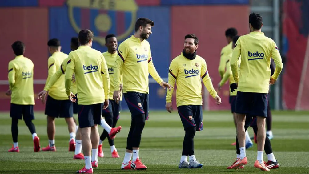 EFE Leo Messi y Piqué en un entrenamiento