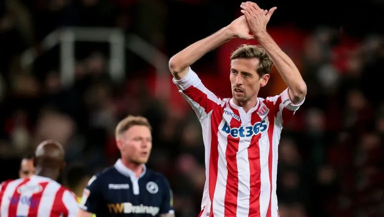 Peter Crouch, en un juego del Stoke City
