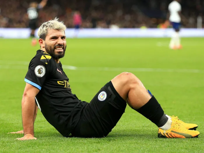 Agüero, en un partido del City