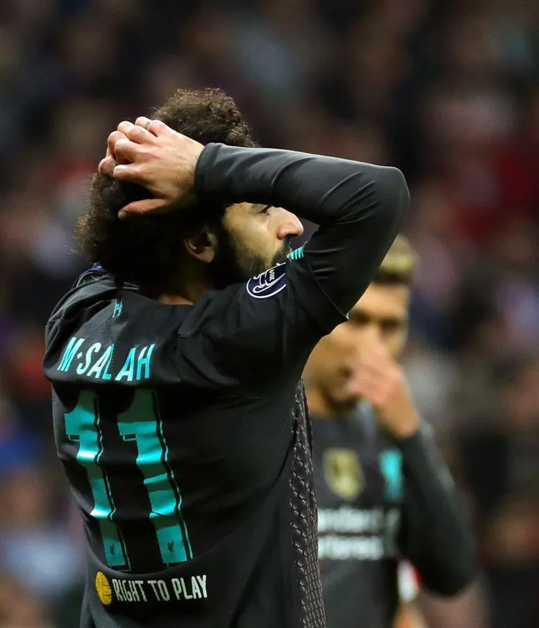 Mohamed Salah en la Ida de Octavos de Final de Champions League