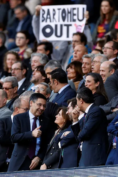 Josep Maria Bartomeu, presidente del FC Barcelona, en el Camp Nou