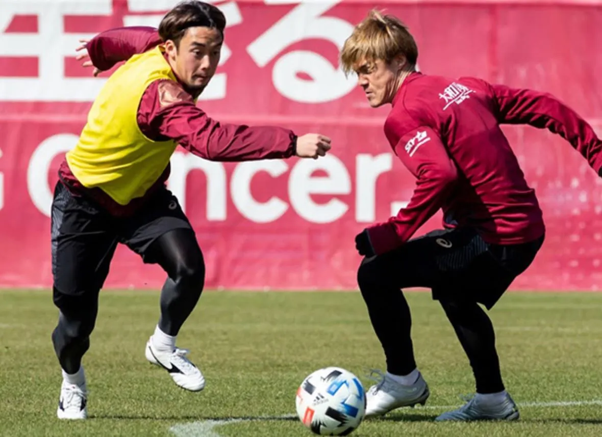 Jugadores del Vissel Kobe en una práctica