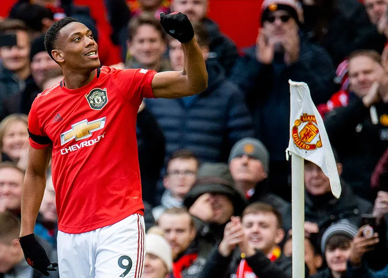 Anthony Martial celebra su gol contra Watford