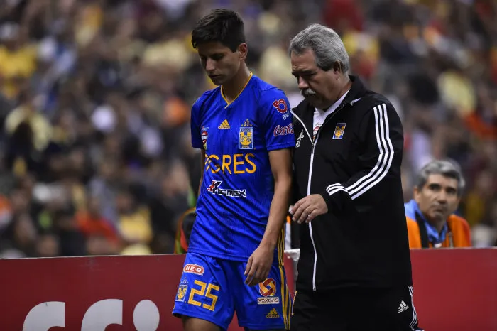 Damm, en un partido de Tigres