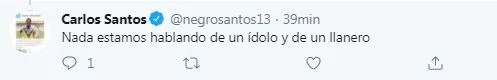 TWITTER @NEGROSANTOS13 Publicación de Negro Santos