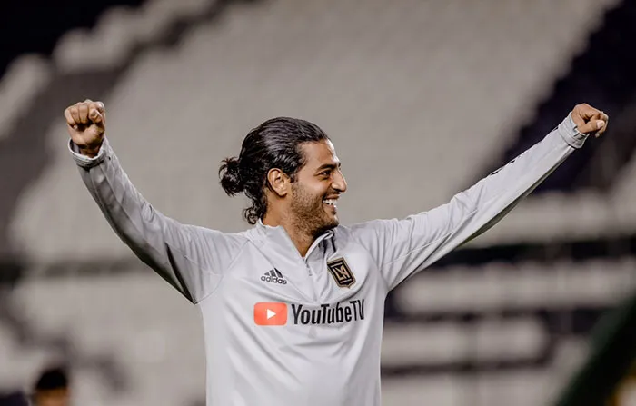 Vela, en un partido del LAFC