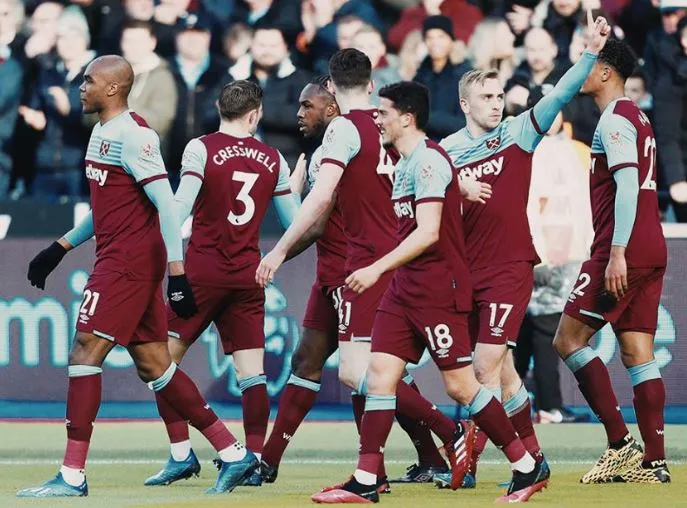 FACEBOOK WEST HAM Jugadores del West Ham festejan un gol