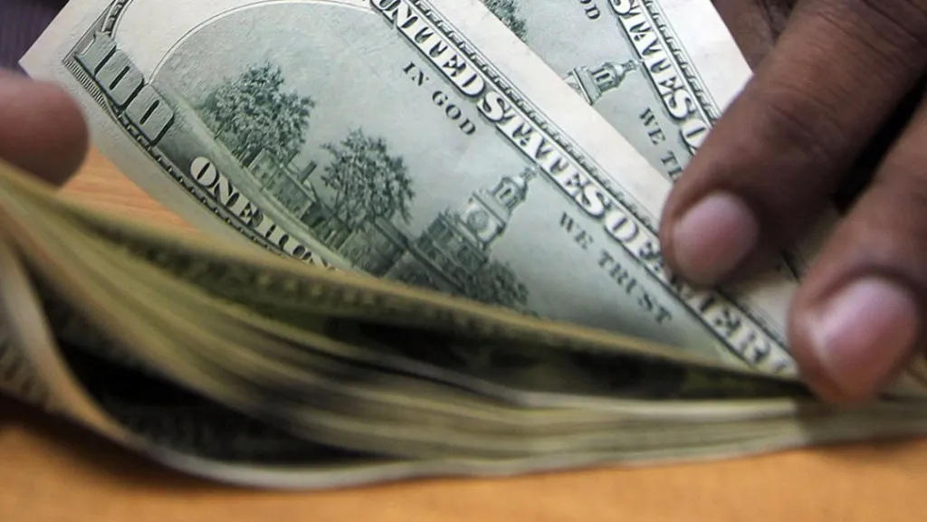 Una persona cuenta algunos dólares