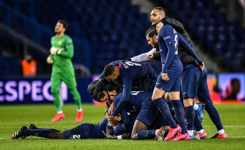 Jugadores del PSG en festejo