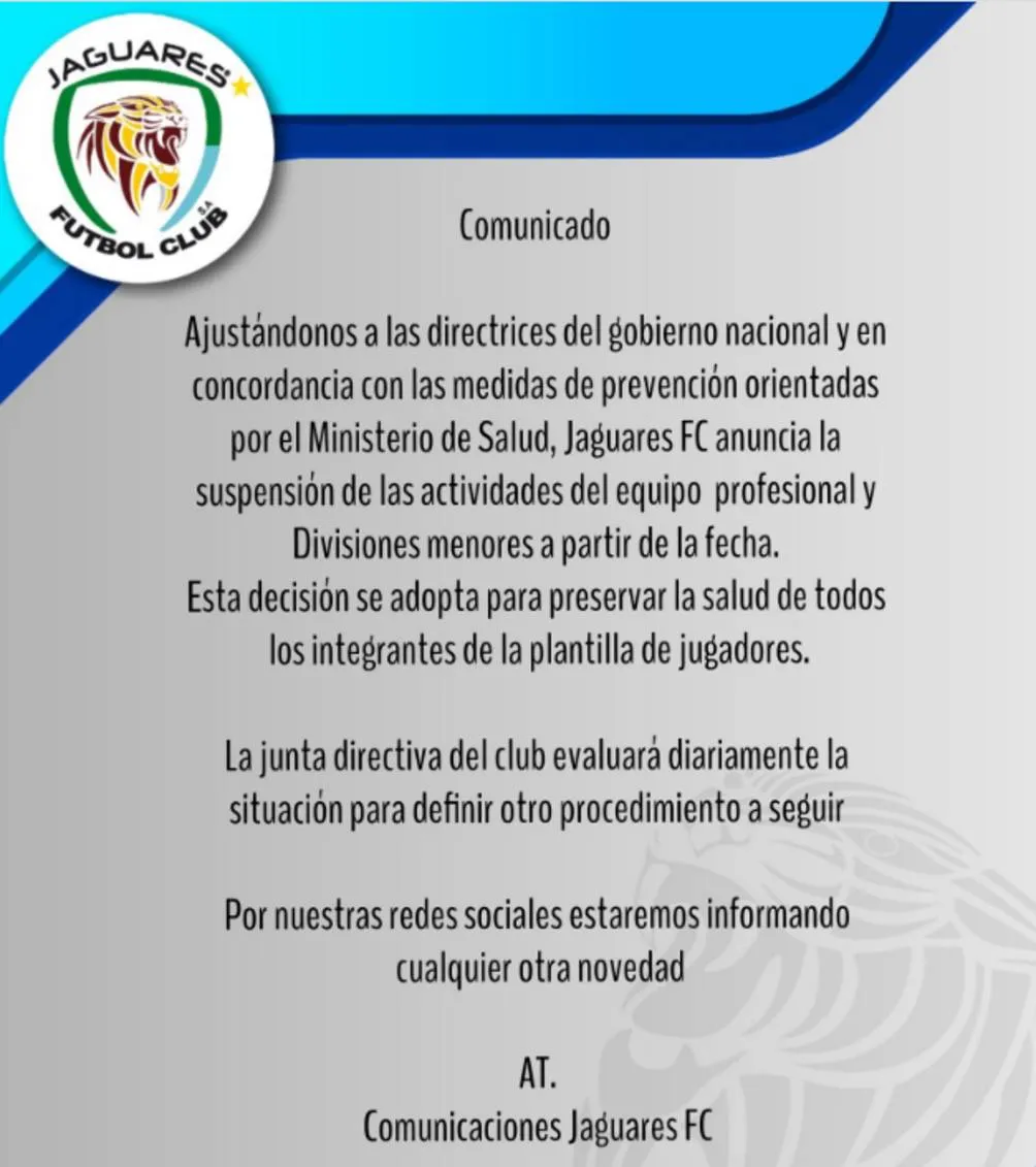 El comunicado que publico el equipo cordobés
