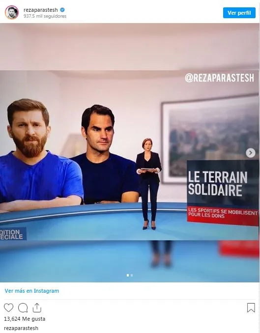 Imagen del 'oso' compartida por Reza Parastesh