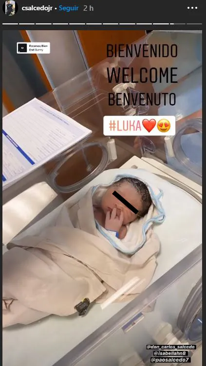 INSTAGRAM @CSALCEDOJR Luka, sobrino de Carlos Salcedo