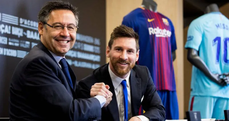 Bartomeu y Messi, en una renovación del argentino