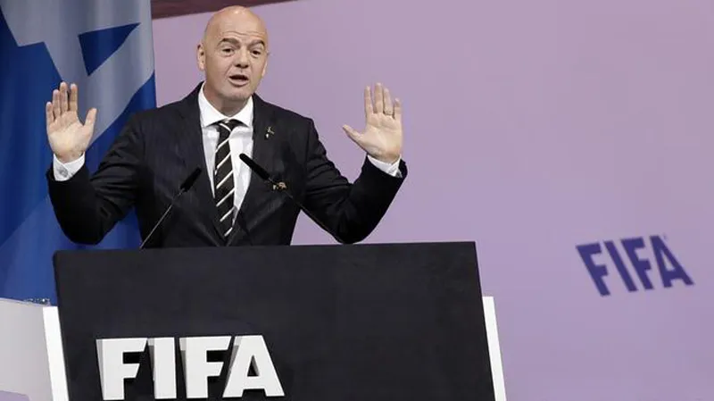 Gianni Infantino en una conferencia de FIFA