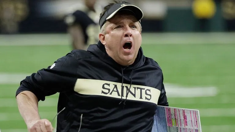 Sean Peyton durante un partido con los Saints de Nueva Orleans