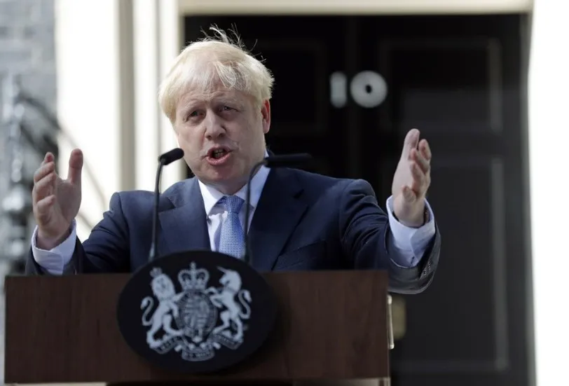 Boris Johnson en conferencia de prensa