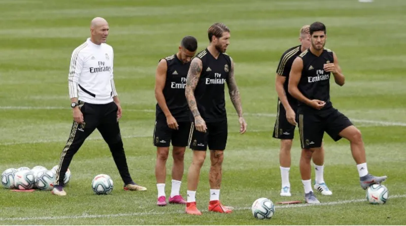 El Real Madrid en un entrenamiento