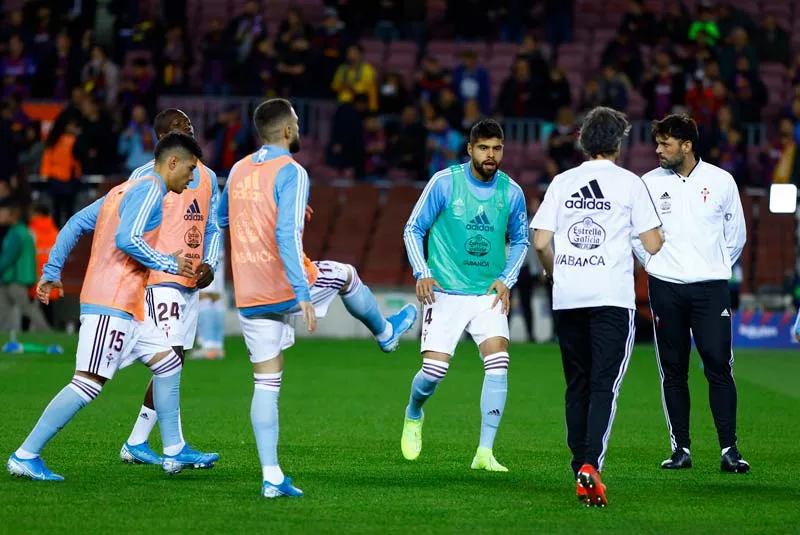 IMAGO7 Los futbolistas del club gallego antes de un partido