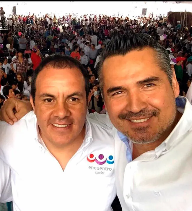 Cuau y Moctezuma, durante un evento de campaña