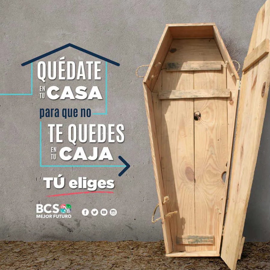 FACEBOOK @GobEdoBCS La polémica imagen del gobierno de BCS contra el coronavirus