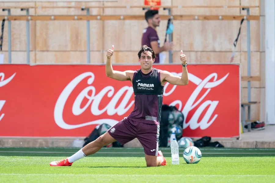 Ramiro Funes Mori durante un entrenamiento con Villarreal