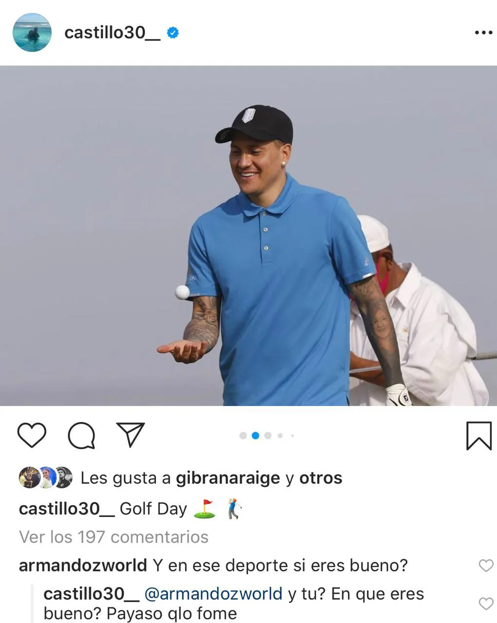 INSTAGRAM @CASTILLO30_ La publicación en cuestión