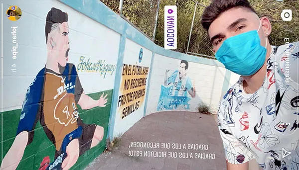 La perspectiva amplia del mural