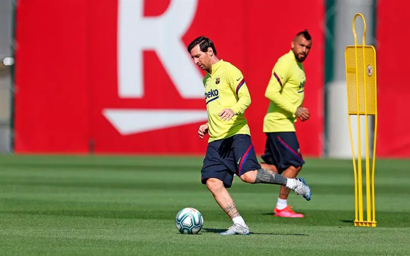 EFE La Pulga en una práctica del Barcelona