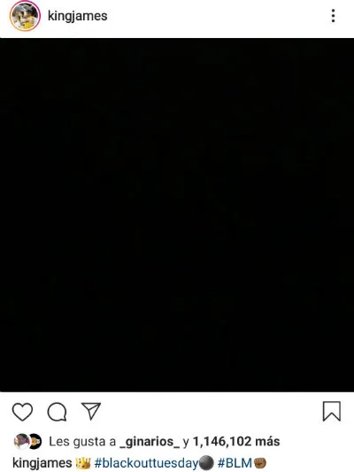 INSTAGRAM @KINGJAMES El mundo del deportes se pronunció en contra del racismo