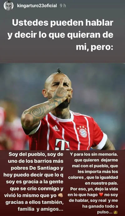 La respuesta del mediocampista en Instagram