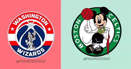 Los logos de Celtics y Wizards
